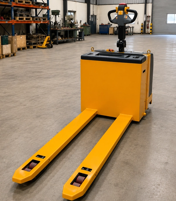 Heavy Duty Battery Operated Pallet Truck Side View