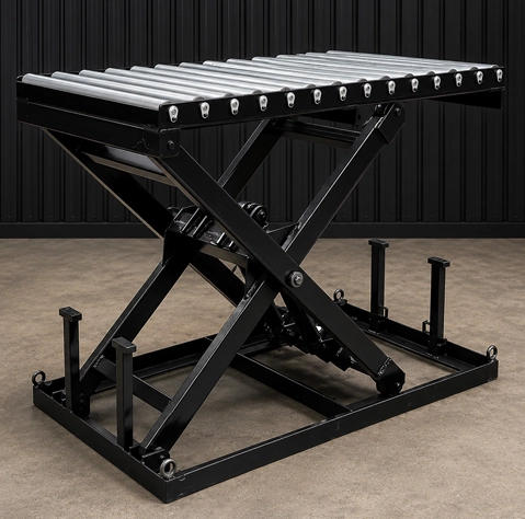 Industrial Die Roller Scissor Lift Side View