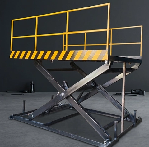 Pit Mounted Hydraulic Scissor Lift Side View