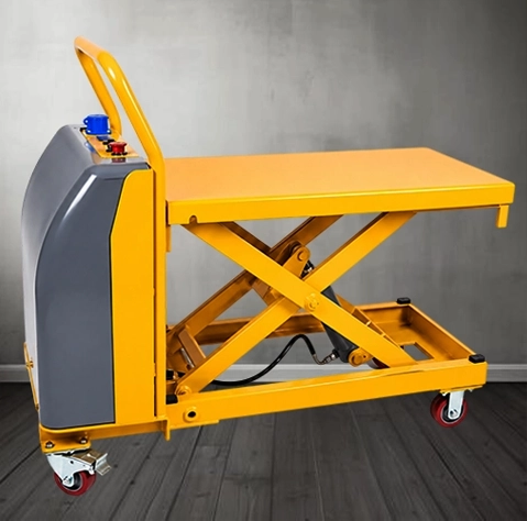 Semi Electric Mobile Scissor Lift 1000 Kg Front View