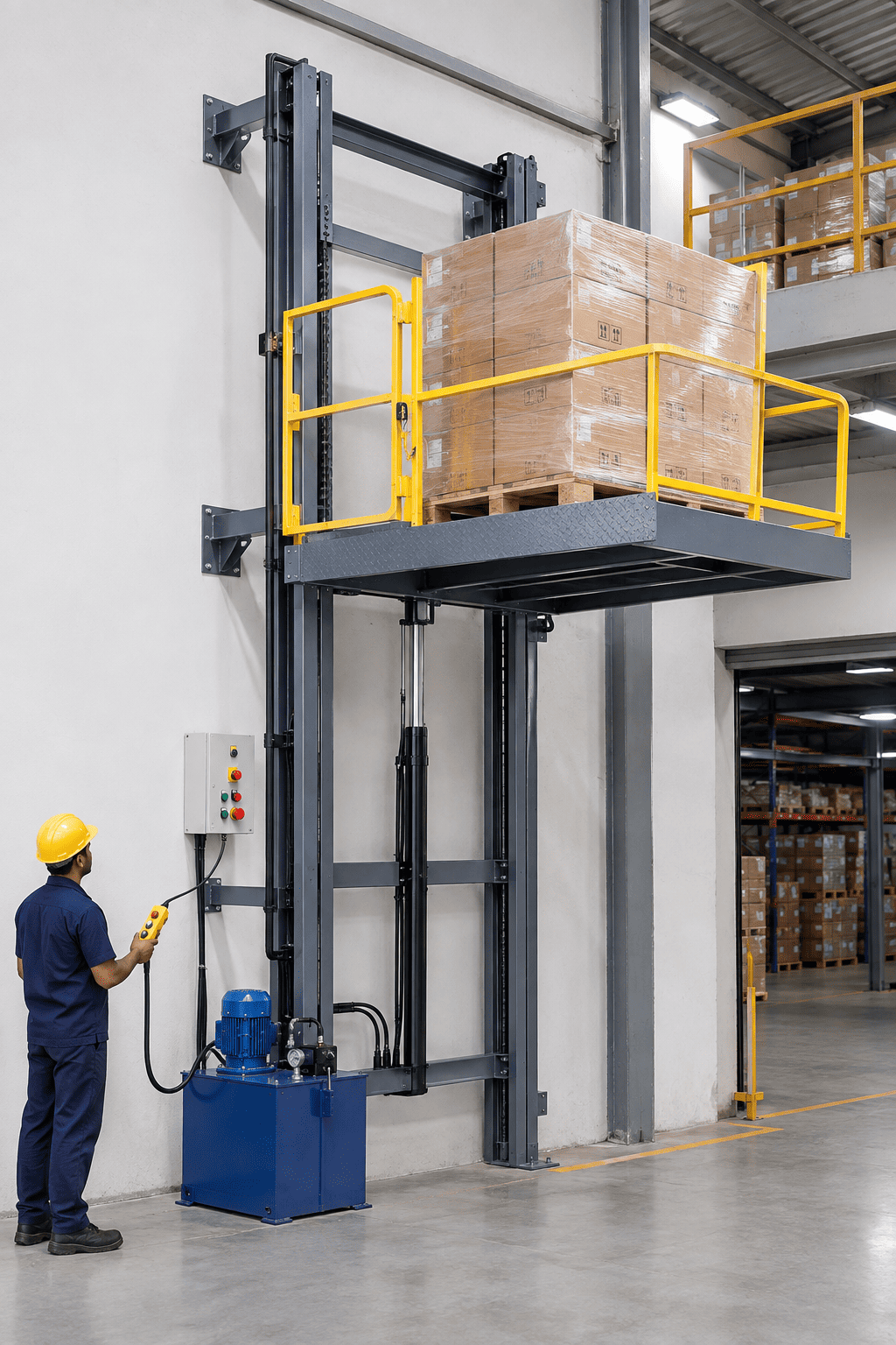 Wall-Mounted Hydraulic Goods Lift